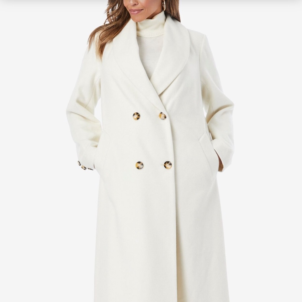 Jessica London 3X ivory wool coat NWOT
